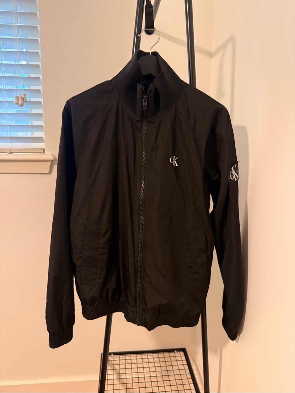 Calvin Klein Jeans Black Men's Zip-Front Windbreaker